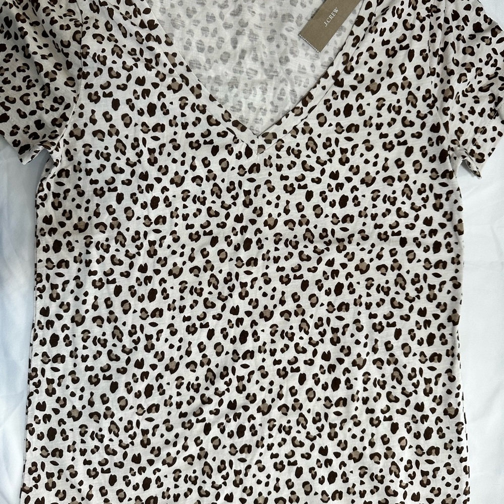 JCREW Leopard Print V-Neck Women's Top size XS